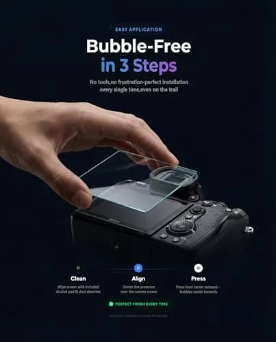 iDaPro Screen Protector for Sony A7R IV/III/II/A7 III/II/A7S III/II | 9H Hardness, HD Clarity, Easy Install thumbnail 5