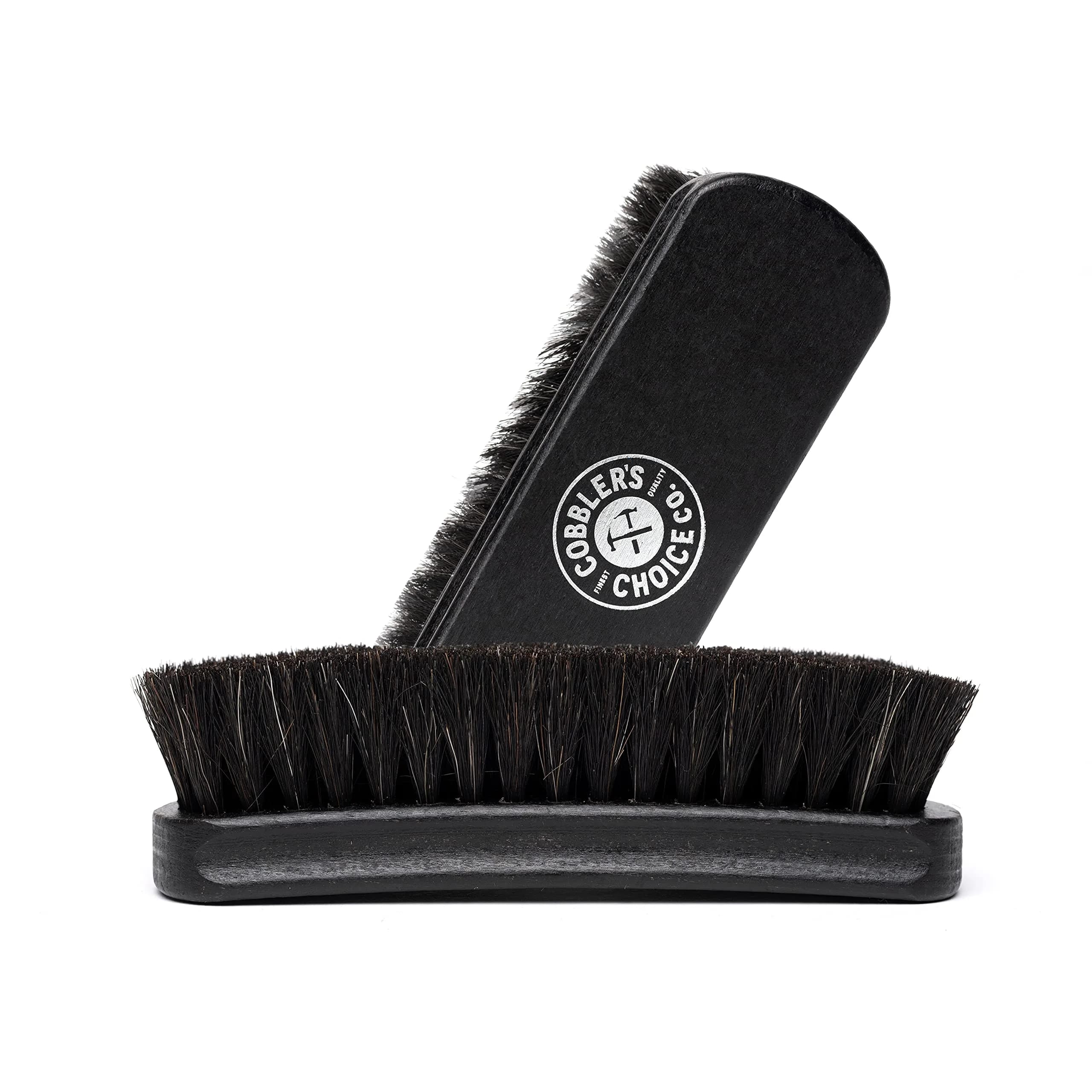 Cobbler's Choice Horsehair Shoe Brush - Premium Shoe Shine & Polish Brush for Leather, Tan (1-Pack) — Black
