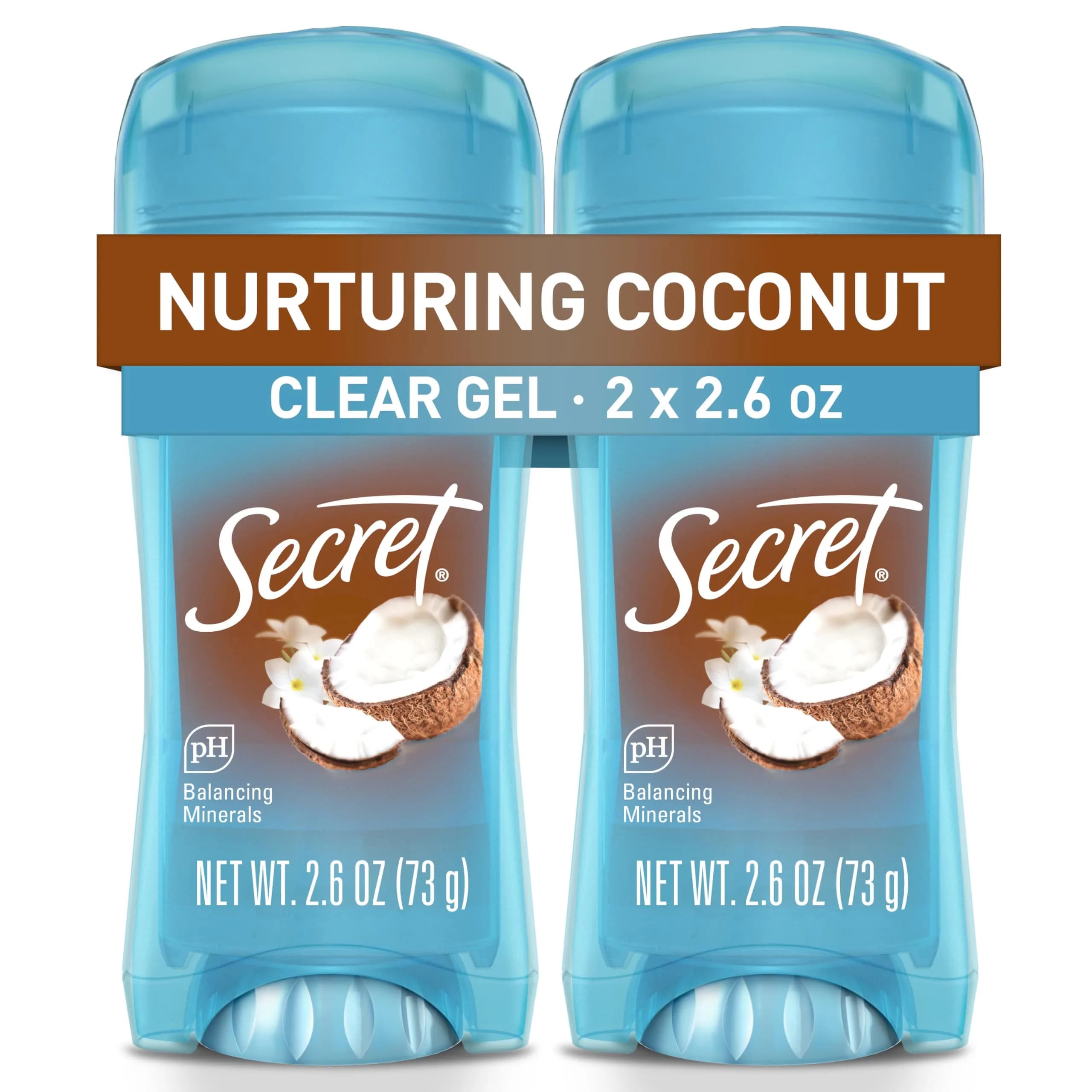 Secret Fresh Antiperspirant Deodorant for Women, 72hr Breathable Sweat & Odor Protection, Clear Gel, Refreshing Berry Scent, 5.2 oz (2.6 oz x 2) | PH Balancing Minerals — 2.6 Ounce