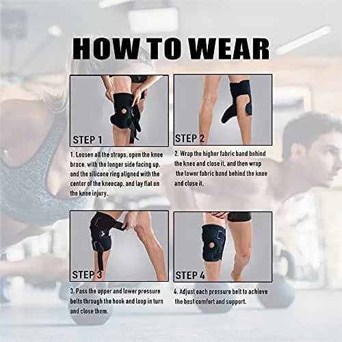 GONAIREY Plus-Size Decompression Knee Brace with Steel Plate Stabilizers & Silicone Gasket | 56cm-68cm (22"-27") thumbnail 6