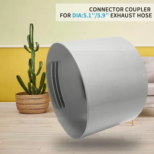 Qualward 5.9" Portable AC Exhaust Hose Extension Coupler | Universal Fit for Clockwise & Counter-Clockwise Hoses thumbnail 5