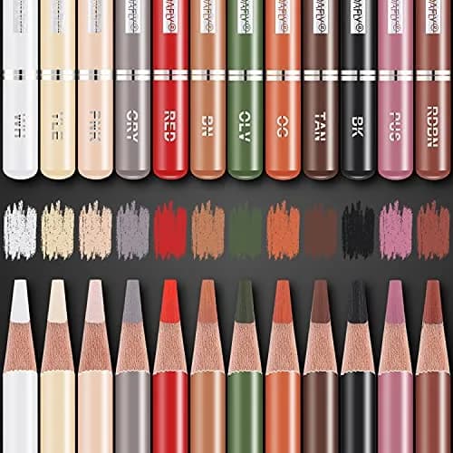 PANDAFLY Professional Colored Charcoal Pencils Drawing Set 12 Colors | Non-Toxic Art Drawing Pencils thumbnail 3