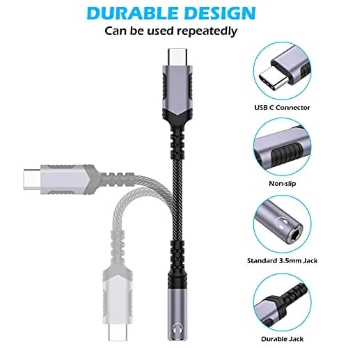 iMangoo USB C to 3.5mm Headphone Adapter | High-Quality DAC, Compact & Durable (9.6cm) thumbnail 4