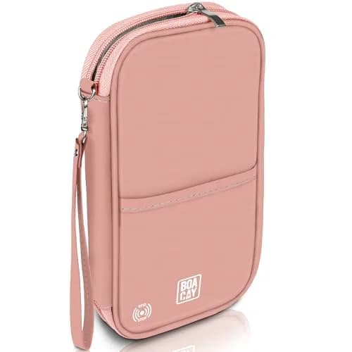 BOACAY Travel Document Organizer with RFID, Family Passport Holder Wallet 13cm (5" W) x 22.5cm (8.9" H) | Secure & Waterproof Travel Essential thumbnail 1