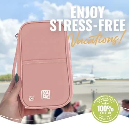 BOACAY Travel Document Organizer with RFID, Family Passport Holder Wallet 13cm (5" W) x 22.5cm (8.9" H) | Secure & Waterproof Travel Essential thumbnail 6