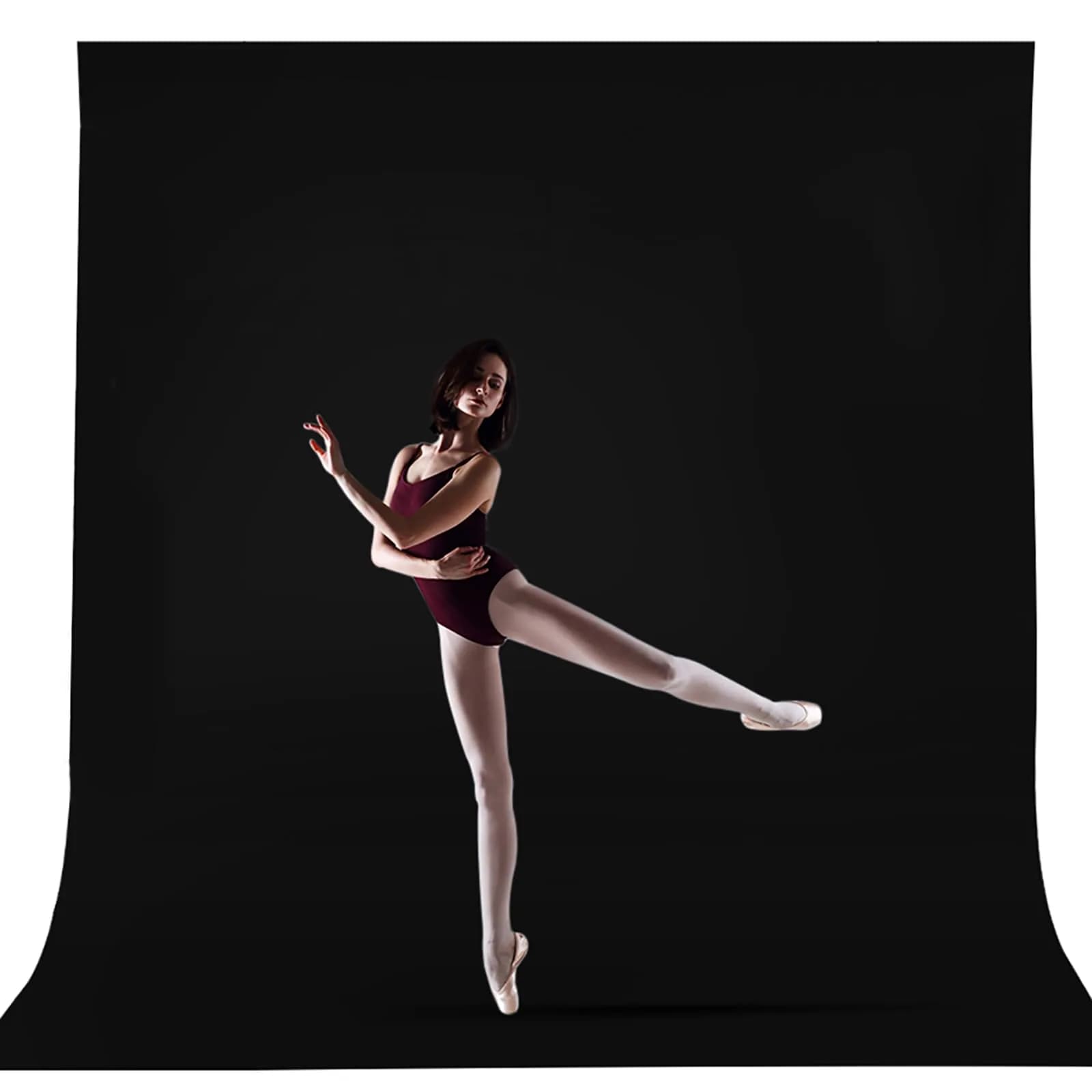 CPLIRIS 10x12ft Black Backdrop for Photography | Seamless Polyester Fabric for Portrait & Video - main product image