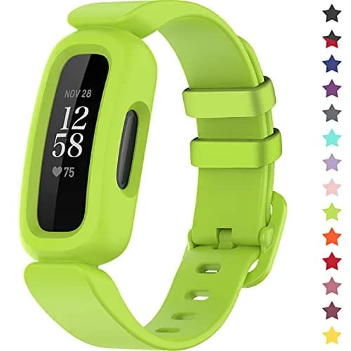 TopPerfekt Silicone Replacement Band Lime | Waterproof Sport Strap for Fitbit Ace 3 Kids thumbnail 1