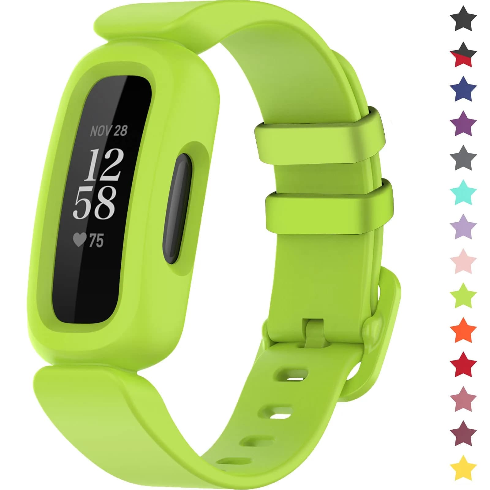 TopPerfekt Silicone Replacement Band for Fitbit Ace 3 | Waterproof Kids Watch Strap (Blue) — Lime