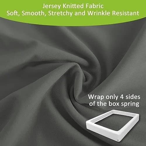 Bedecor 4-9 Inch Split Box Spring Cover, King/Cal King, Dark Gray | Modern, Stretchy & Dustproof thumbnail 2