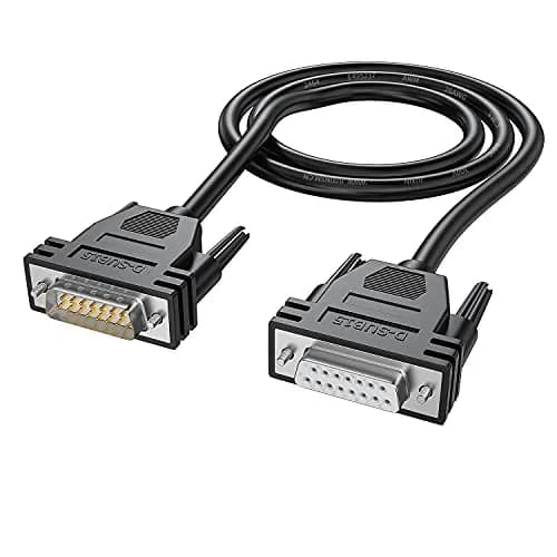 JUXINICE DB15 Male to Female Cable 3.05m (10ft) | Double Shielded 26AWG Tinned Copper Straight Through Cord thumbnail 1