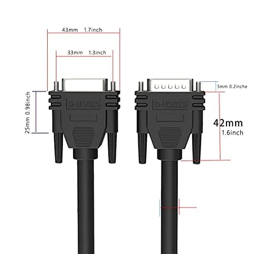 JUXINICE DB15 Male to Female Cable 3.05m (10ft) | Double Shielded 26AWG Tinned Copper Straight Through Cord thumbnail 7
