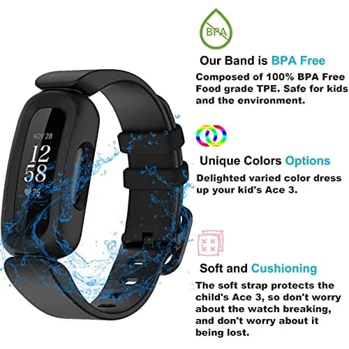 TopPerfekt Watch Band Compatible with Fitbit Ace 3 | Waterproof Silicone Strap for Kids thumbnail 4