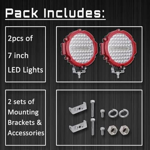 SAN YOUNG 7 Inch Round LED Offroad Lights 210W 10000lm (15.19cm x 21.49cm x 23.90cm) | 2 Pack Driving Auxiliary Fog Lights thumbnail 9