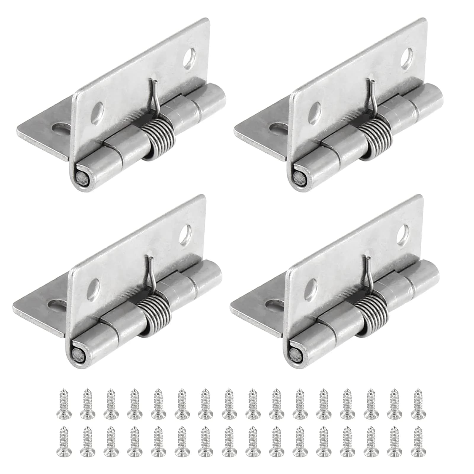 Luomorgo Spring Loaded Hinges, 2 Inch, 4 Pcs | Stainless Steel Self Closing Cabinet Hinges — 2 Inch Length