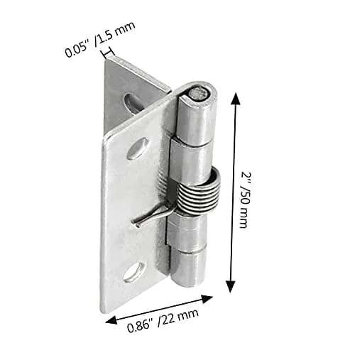 Luomorgo Spring Loaded Hinges, 2 Inch, 4 Pcs | Stainless Steel Self Closing Cabinet Hinges thumbnail 2