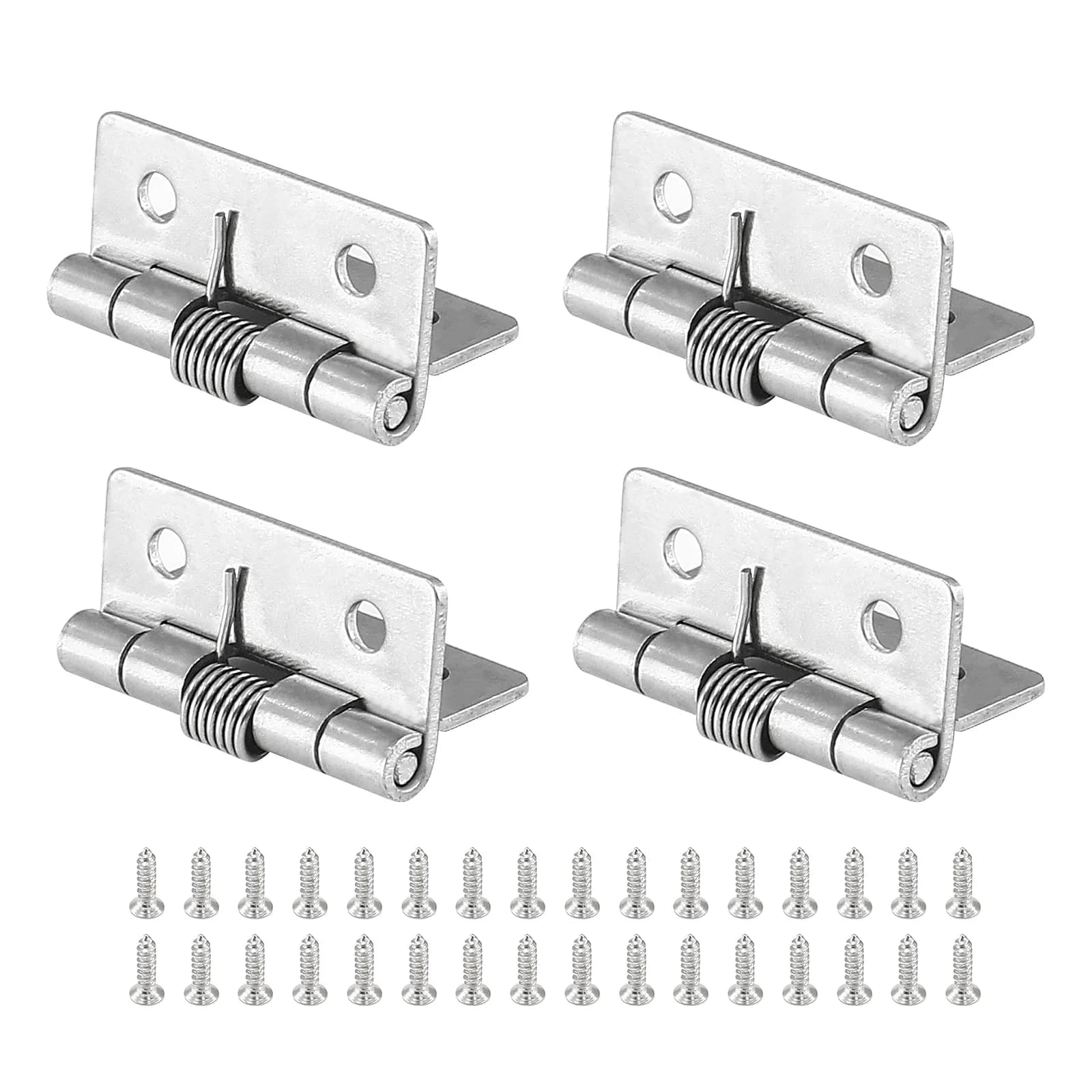 Luomorgo Spring Loaded Hinges, 2 Inch, 4 Pcs | Stainless Steel Self Closing Cabinet Hinges — 1.5 Inch Length