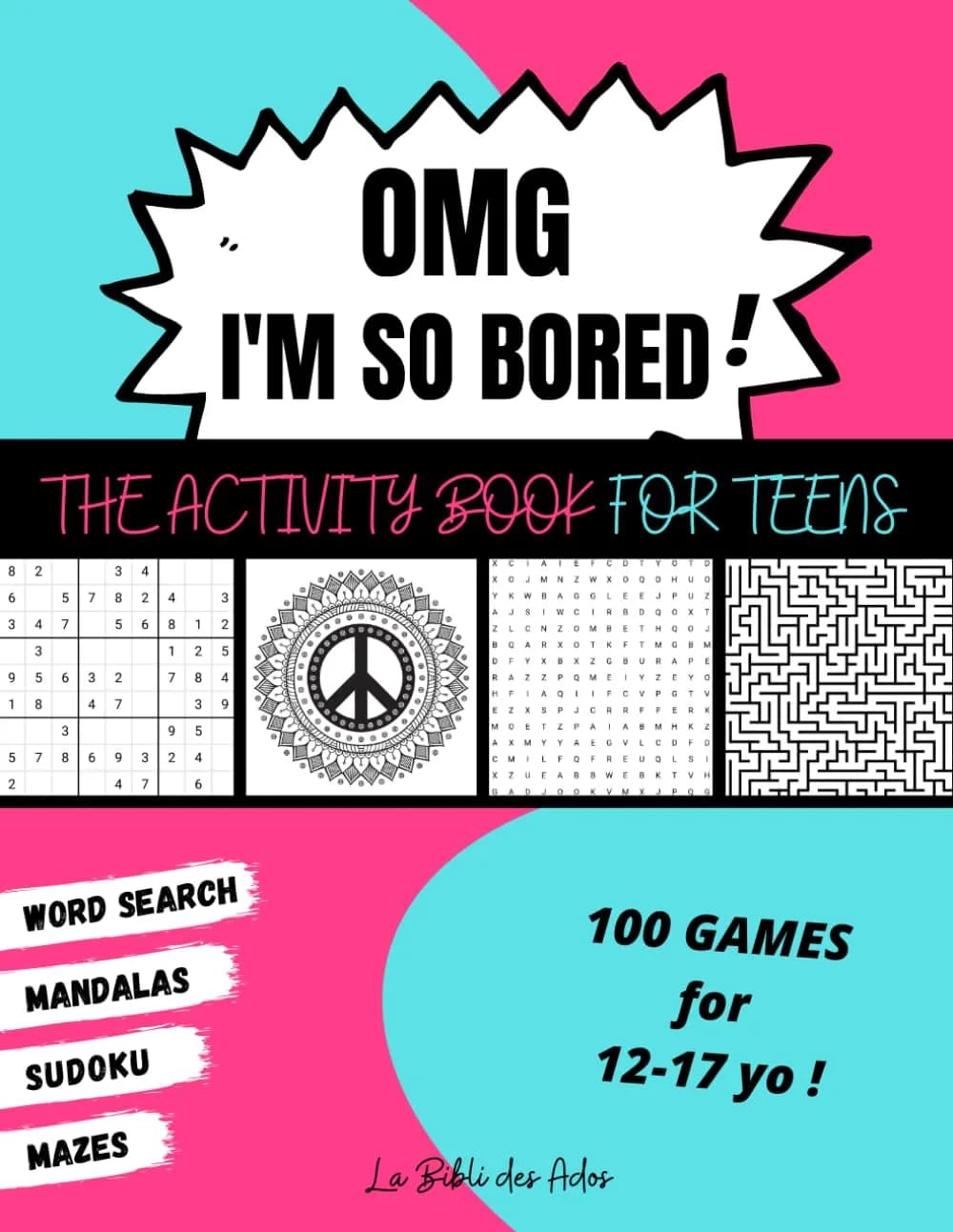Majosta Activity Book for Teens 109 pages | 100 Sudoku, Mazes & Mandalas for 12-17 years - main product image