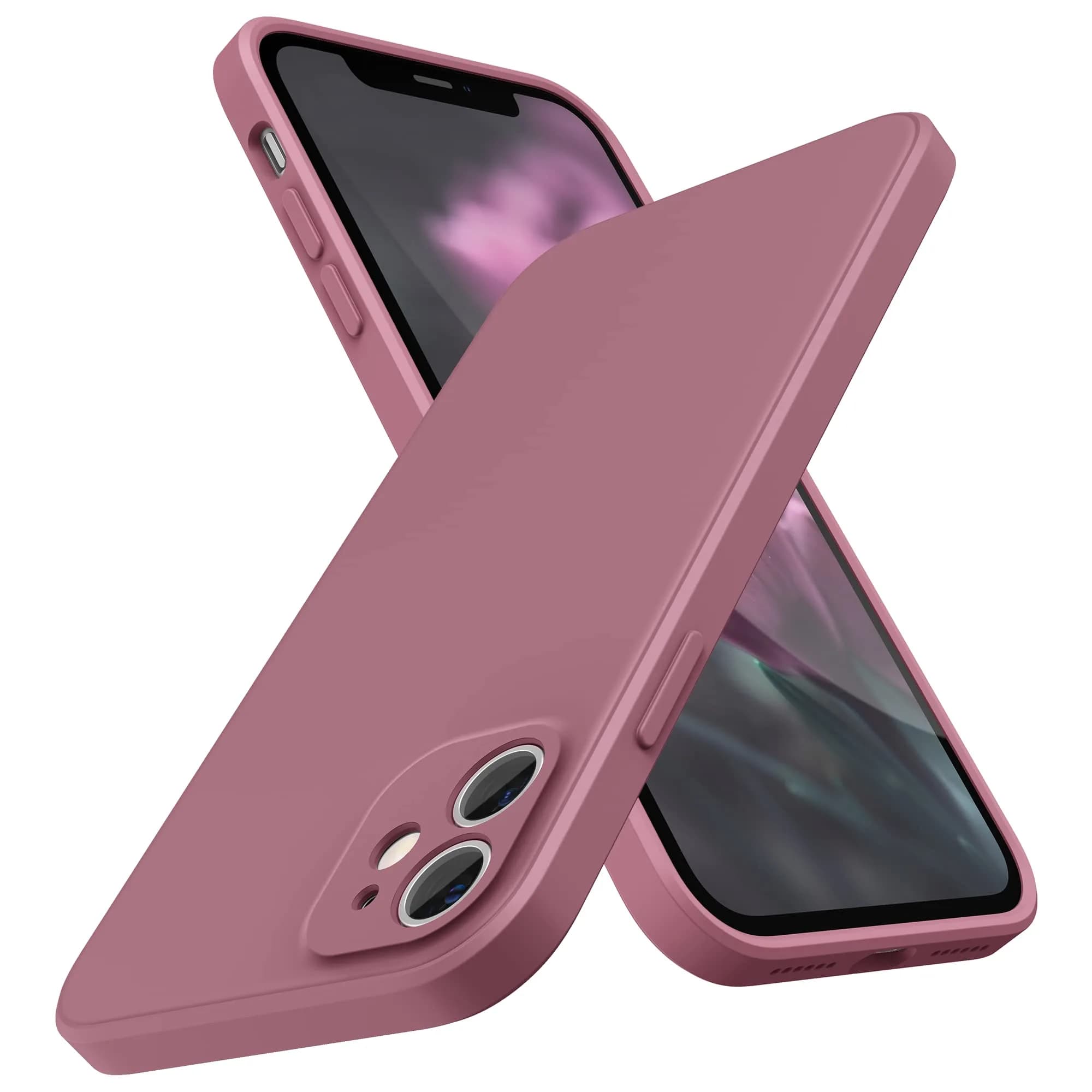 SURPHY Liquid Silicone Case for iPhone 11 (6.1 inches) with Camera Protection, Straight Edge Slim Design, Lilac Purple | Supports Wireless Charging - main product image