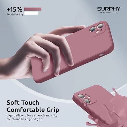 SURPHY Liquid Silicone Case for iPhone 11 (6.1 inches) with Camera Protection, Straight Edge Slim Design, Lilac Purple | Supports Wireless Charging thumbnail 5