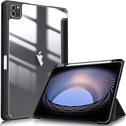 Fintie Hybrid Slim Case for iPad Pro 11-inch (4th/3rd/2nd/1st Gen) with Pencil Holder & Stand | Black thumbnail 1