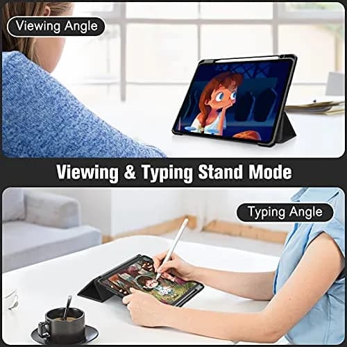 Fintie Hybrid Slim Case for iPad Pro 11-inch (4th/3rd/2nd/1st Gen) with Pencil Holder & Stand | Black thumbnail 4