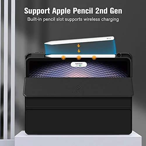 Fintie Hybrid Slim Case for iPad Pro 11-inch (4th/3rd/2nd/1st Gen) with Pencil Holder & Stand | Black thumbnail 9