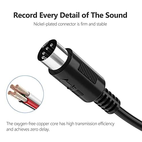 Mellbree MIDI Cable 5-Pin DIN Male to Male 3FT | 2-Pack for Studio & Live Use thumbnail 4