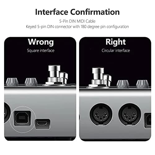 Mellbree MIDI Cable 16-Feet Male to Male 5-Pin MIDI Cable for Music Gear | Compatible with MIDI Keyboard, Synth, Sound Card thumbnail 3