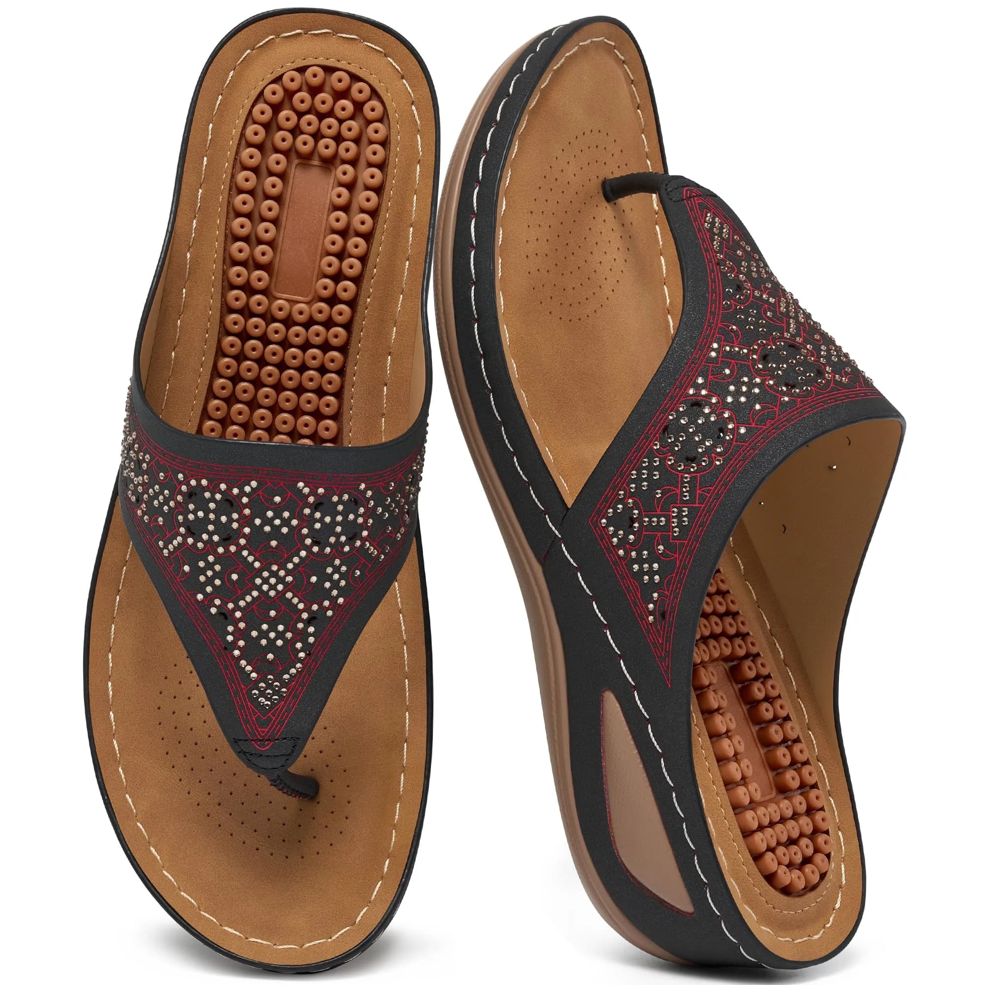 Ecetana Wedge Sandals for Women Comfortable Casual Stylish Flip Flops | 2.16 Inch Heel