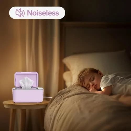 Chefhandy Large Capacity Baby Wipe Warmer with Surround Heating, Purple | 100-Wipe Capacity, 3 Temperature Settings thumbnail 8