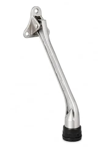 HOME&I 7-Inch Kick Down Door Stopper with Leaf Spring & Non-Slip Rubber Foot, Satin Nickel | Extended Reach Door Holder for Wood, Tile, Carpet & Concrete Floors thumbnail 1