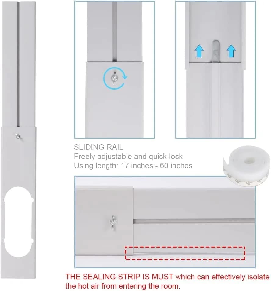 UNAOIWN Portable AC Window Vent Kit 5.9" | Easy Installation & Durable PVC Material thumbnail 6