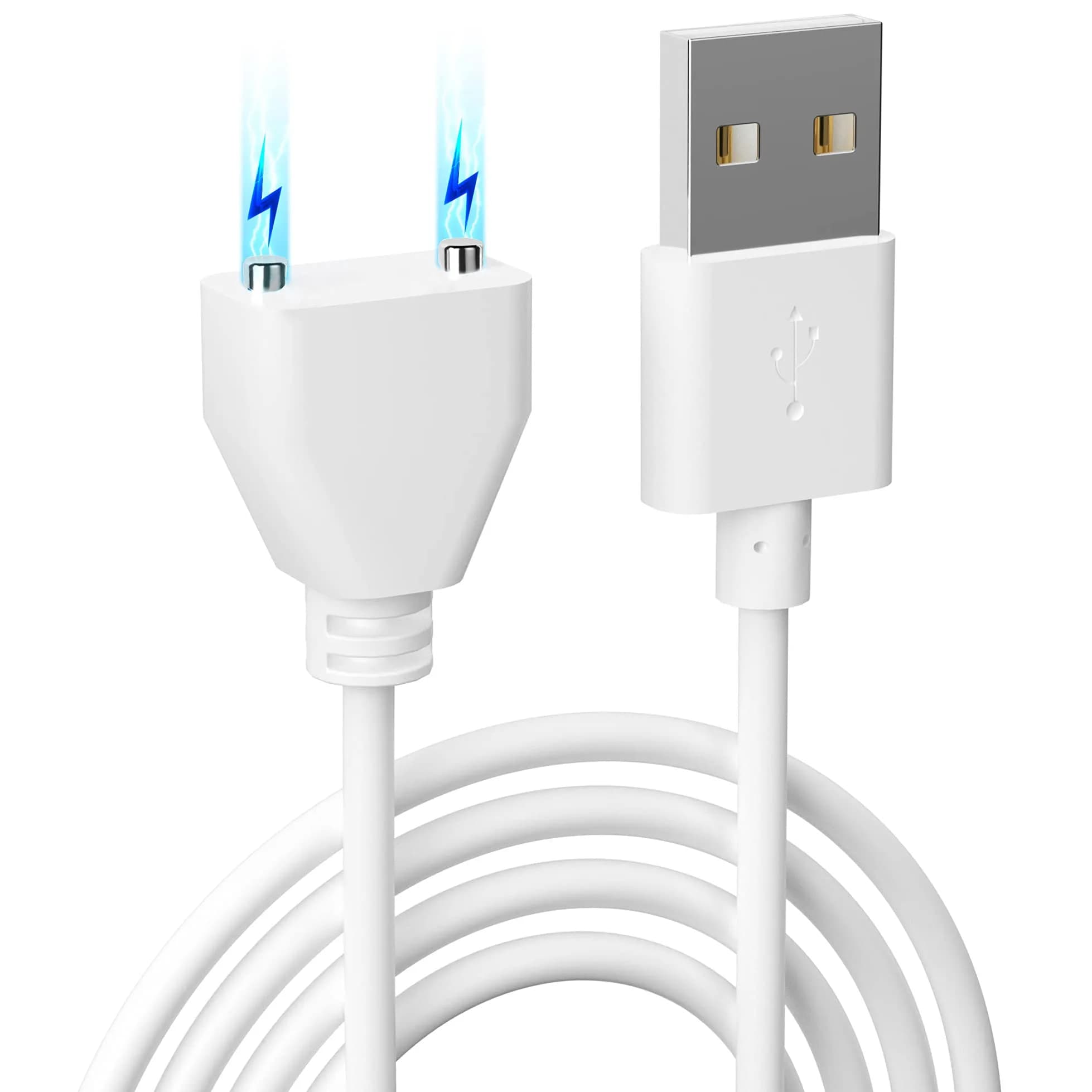 Bicmice Magnetic USB DC Charger Cable 10mm (0.39 Inch) | 2.6ft (0.79m) White Charging Cord — 10 mm
