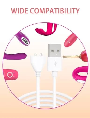 Bicmice Magnetic USB DC Charger Cable 10mm (0.39 Inch) | 2.6ft (0.79m) White Charging Cord thumbnail 5