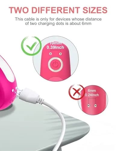 Bicmice Magnetic USB DC Charger Cable 10mm (0.39 Inch) | 2.6ft (0.79m) White Charging Cord thumbnail 3