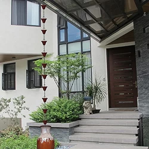 LEPTALINA Bell Iron Rain Chain 2.59m (8.5FT) | Rust-Proof for Indian Monsoons thumbnail 6