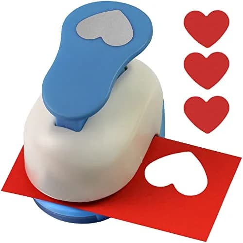 ECOHU Heart Punch for Paper Crafts 1-Inch | Easy Spring-Action Lever for Card Making & Scrapbooking thumbnail 1