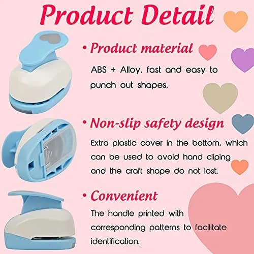 ECOHU Heart Punch for Paper Crafts 1-Inch | Easy Spring-Action Lever for Card Making & Scrapbooking thumbnail 6