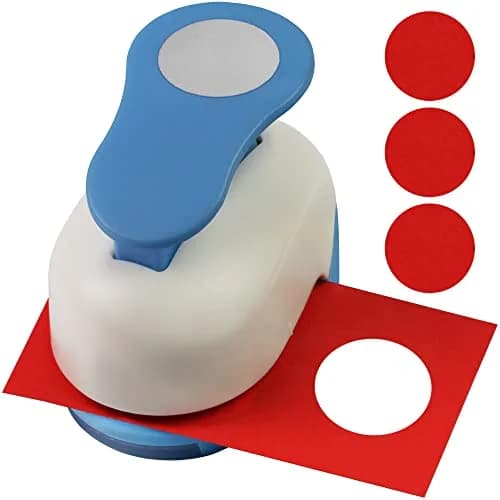ECOHU 1-Inch Circle Hole Punch | Spring-Action Lever for Crafts, Scrapbooks, Cards (Blue/White) thumbnail 1