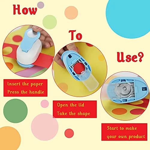 ECOHU 1-Inch Circle Hole Punch | Spring-Action Lever for Crafts, Scrapbooks, Cards (Blue/White) thumbnail 7