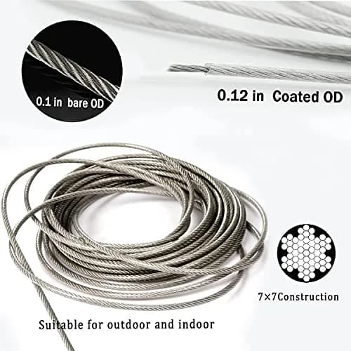 MHY 16ft (4.88m) Heavy Duty 304 Stainless Steel Clothesline | Windproof & Rust-Resistant for Outdoor/Indoor Drying thumbnail 3