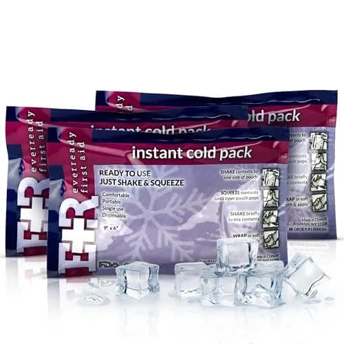Ever Ready First Aid Disposable Instant Cold Compress Pack 3 Count (1.25" x 5" x 8") | Instant Relief for Injuries, Swelling & Pain thumbnail 1