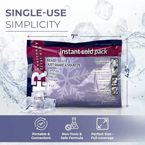 Ever Ready First Aid Disposable Instant Cold Compress Pack 3 Count (1.25" x 5" x 8") | Instant Relief for Injuries, Swelling & Pain thumbnail 3