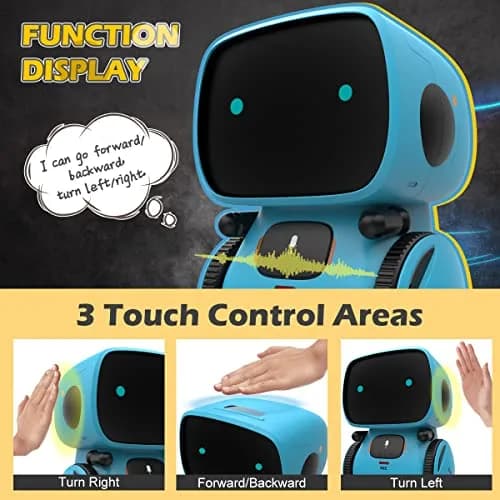 KaeKid Interactive Smart Robot Toy with Voice Control, Touch Sensor, Singing & Dancing, 15.5 cm (6.1 Inch) | Programmable Robot for Kids Age 3-8 thumbnail 4