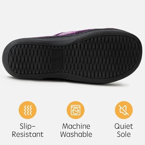 RockDove Women's Adjustable Wrap Memory Foam Slide Slipper, 5-6, Eggplant | Indoor & Outdoor Comfort thumbnail 5