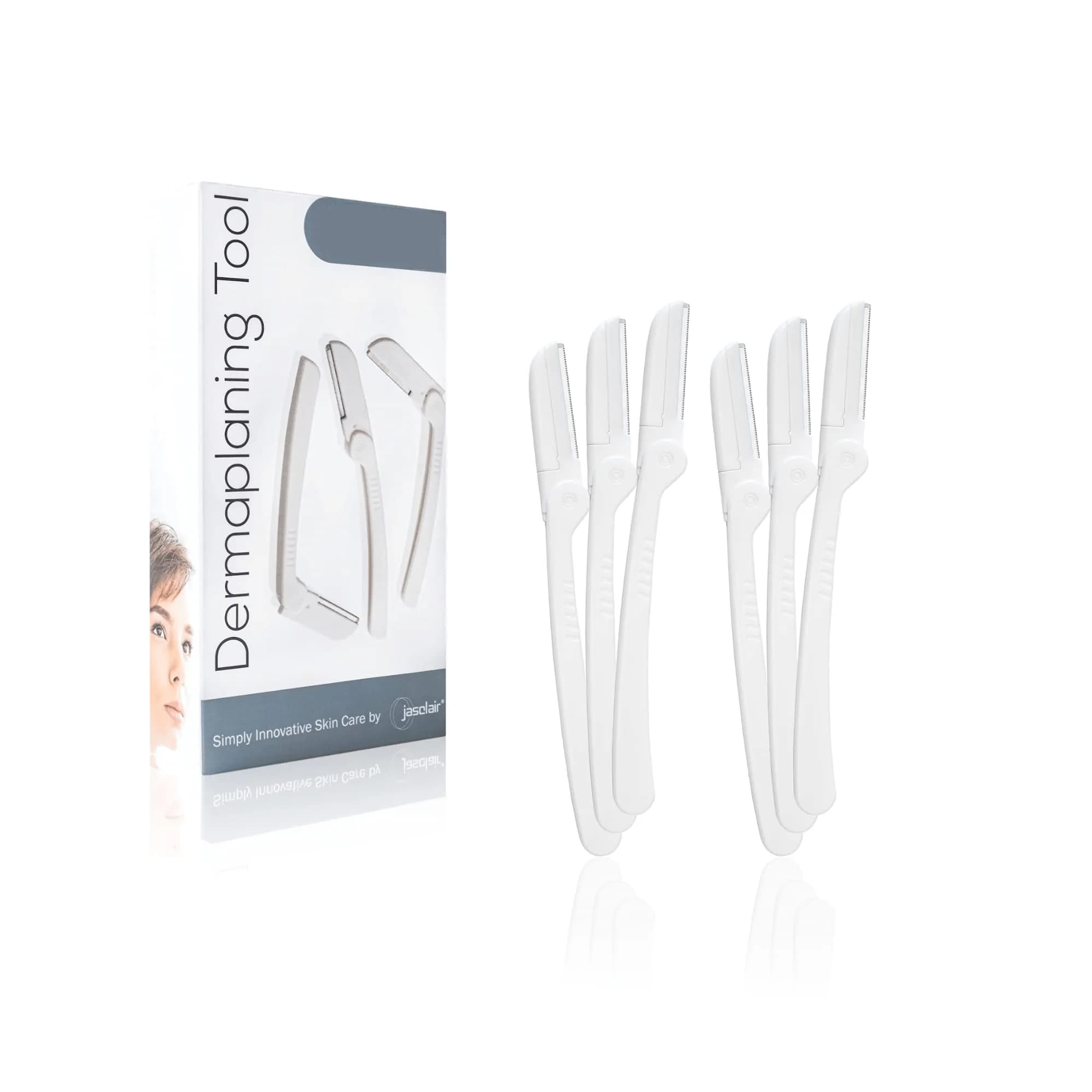 Jasclair Dermaplaning Razor for Women - Face Shaver for Peach Fuzz & Brows, 6 Count | Gentle Exfoliation & Eyebrow Shaping