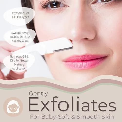 Jasclair Dermaplaning Razor for Women - Face Shaver for Peach Fuzz & Brows, 6 Count | Gentle Exfoliation & Eyebrow Shaping thumbnail 4