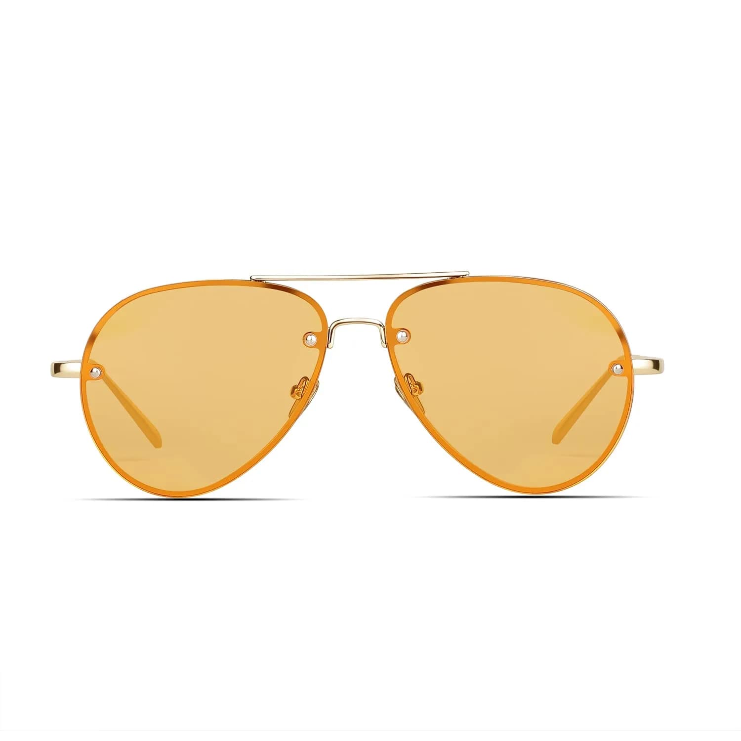 Freckles Mark Classic Oversized Aviator Sunglasses Gold Orange 62mm | UV400 Protection — Gold Orange