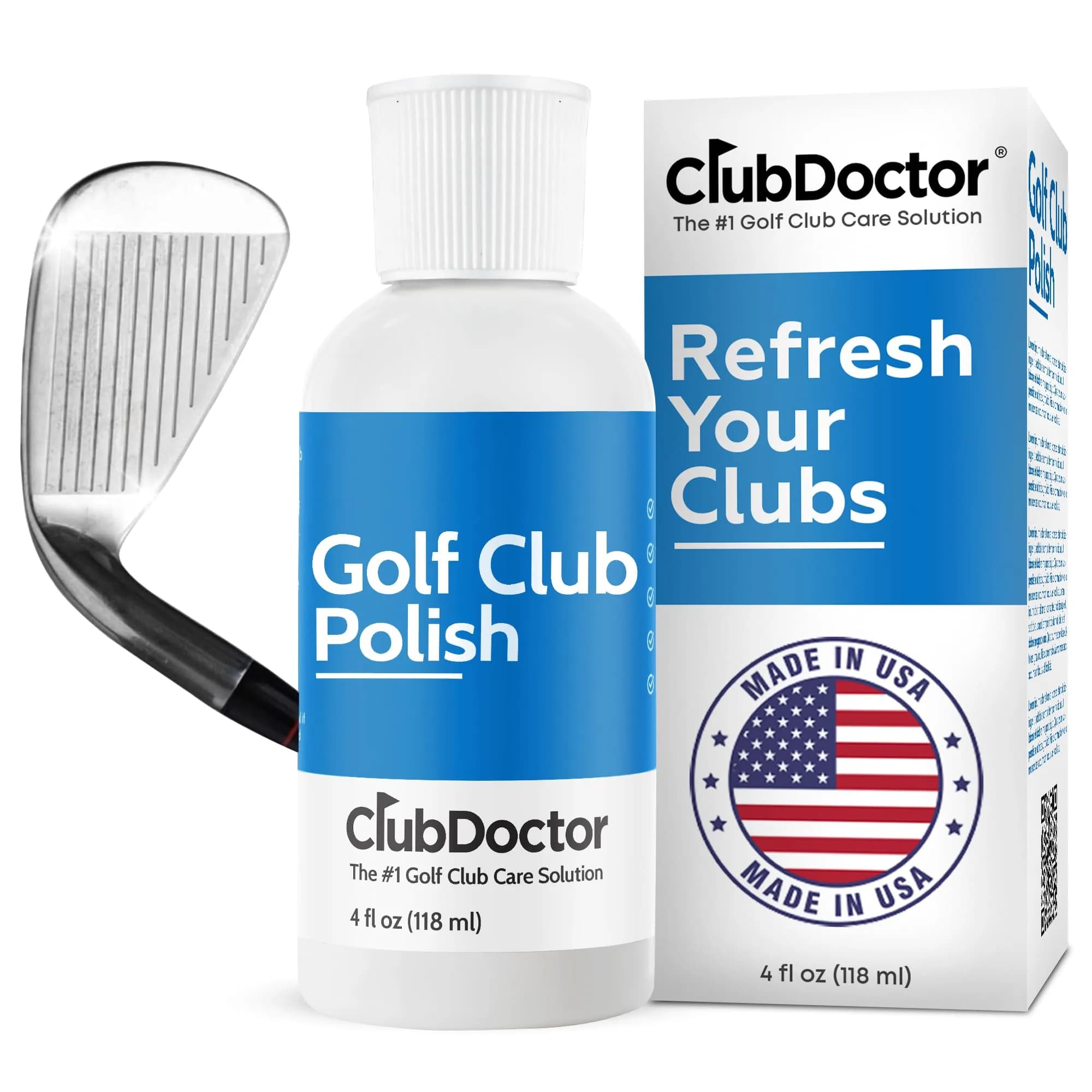 Club Doctor Golf Club Polish 4 Fl Oz | Restores & Shines on Drivers, Irons, Woods — White
