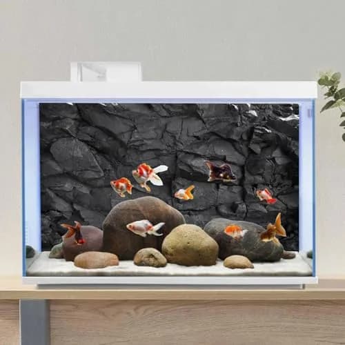 AWERT Black Rock Aquarium Backdrop 75cm x 45cm (30x18 inches) | Realistic HD Stone Texture for Fish Tanks thumbnail 4
